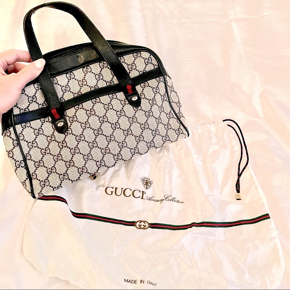 Vintage 1980s Gucci Navy Handbag